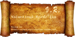Valentinyi Rozália névjegykártya