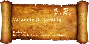 Valentinyi Rozália névjegykártya